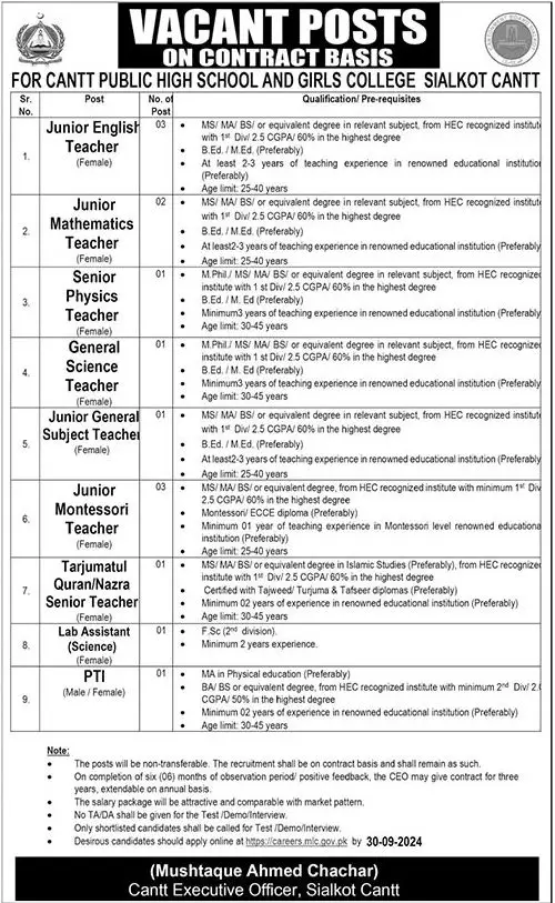 Cantt Public High School And Girls College